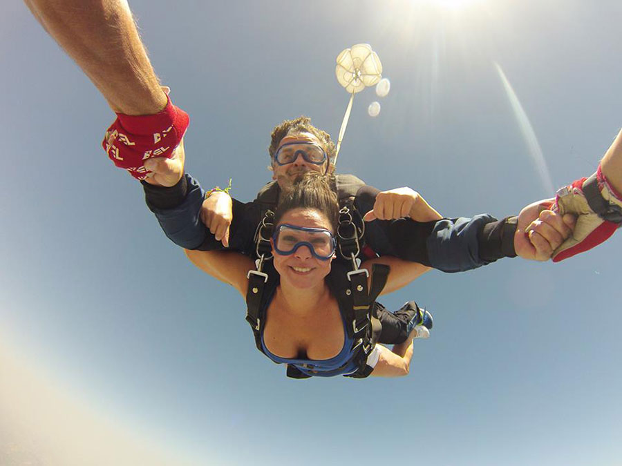 Topless Skydiver